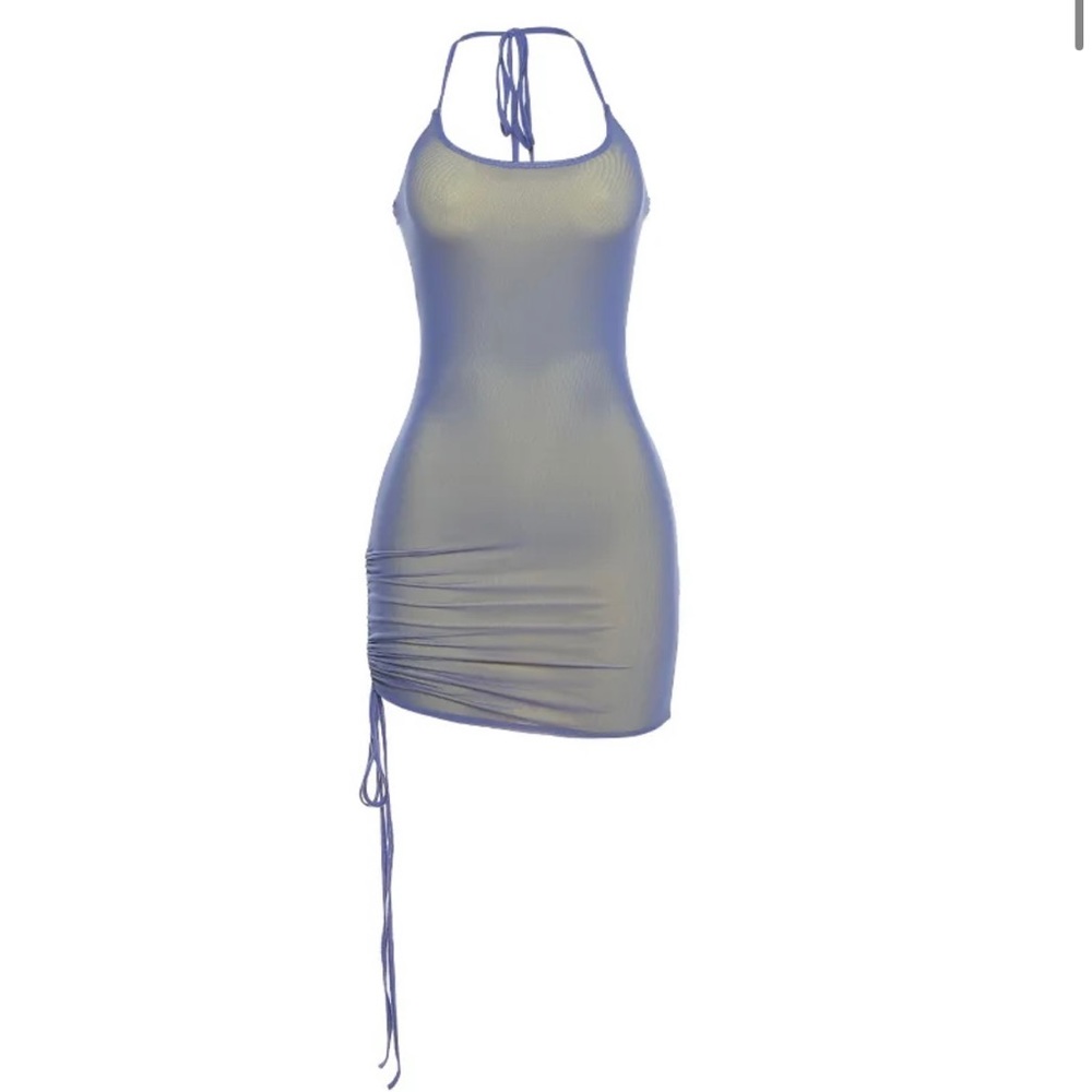 Mesh halter mini dress